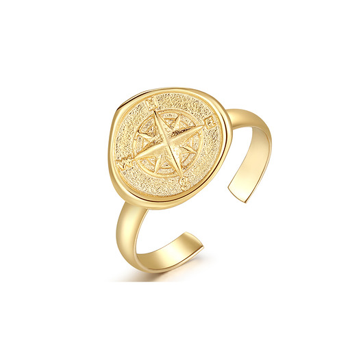 pierścionki złote Pierścionek "Wind Rose"- srebro 925 pozłacane