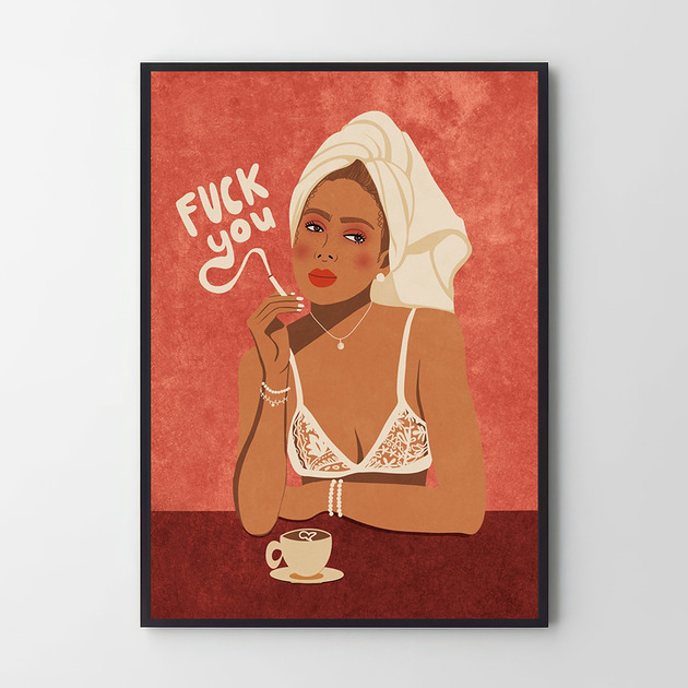 plakaty Plakat Kawa, perły i brak zgody na byle co