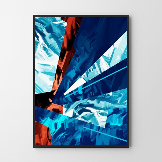 plakaty Plakat Abstrakcja blue-red