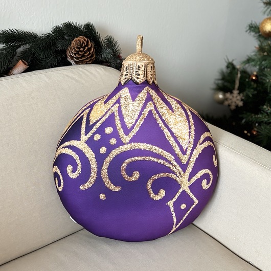 poduszki z grafiką Poduszka Dekoracyjna Purpurowa Bombka Duża