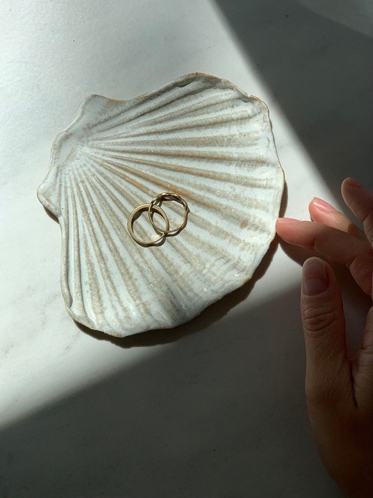 pojemniki na biżuterię Podstawka na Łyżkę Palo Santo Ceramiczna Muszelka Milky  Romantic