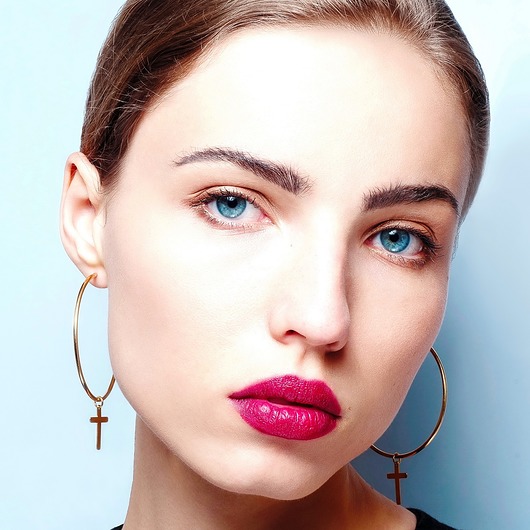 Kolczyki duże koła z krzyżykami - srebro 925 Coccola JEWELLERY