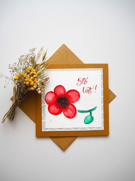 kartki scrapbooking Kartka handmade Sto Lat Maki 2