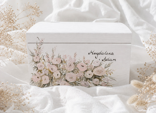 Ślub - inne Ręcznie malowany kufer ślubny - personalizowany