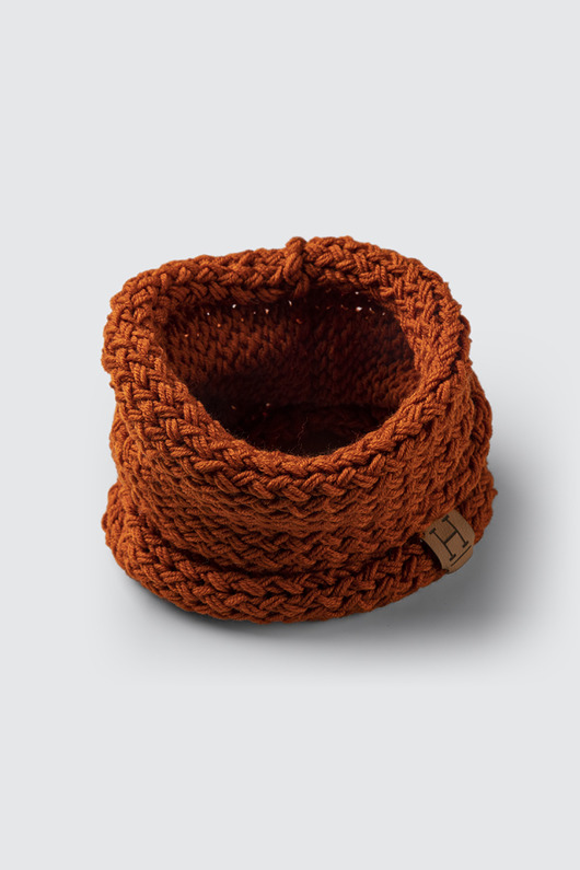 tuby i kominy Komin z wełny merynosa handmade POMARAŃCZ