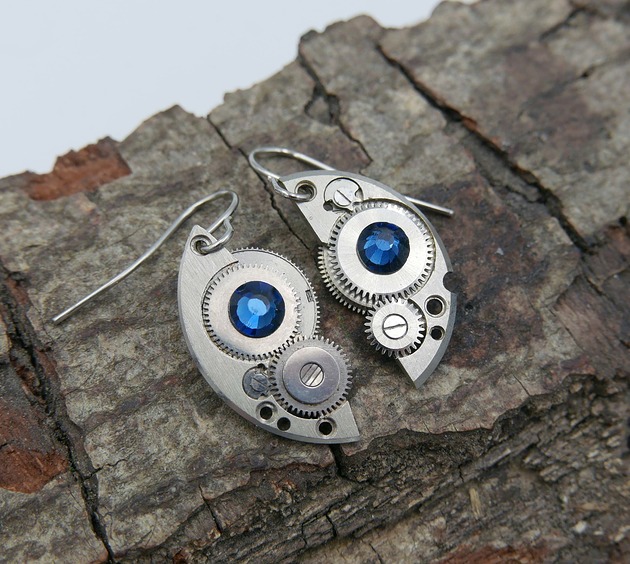 kolczyki wire wrapping Mechaniczne kolczyki 303