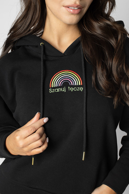 bluza z kapturem damska Bluza Rainbow - czarna