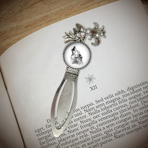 zakładki do książek Zakładka do książki - Wilk - lilia