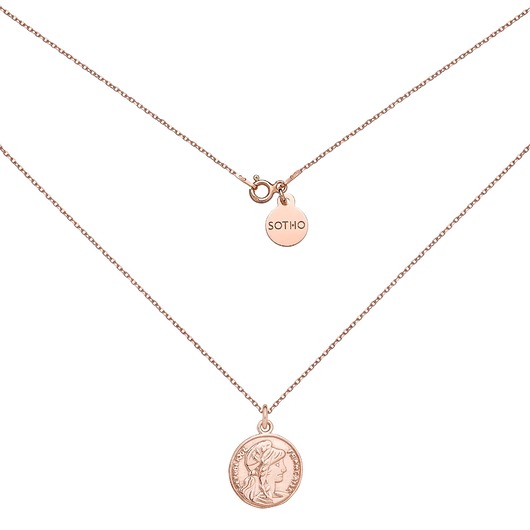 złote naszyjniki Medalion z różowego złota z monetą