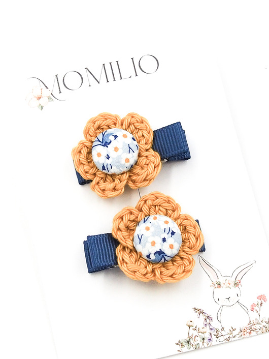 ozdoby do włosów dla dzieci Spineczki do włosów kwiatuszki szydełkowe Nicole