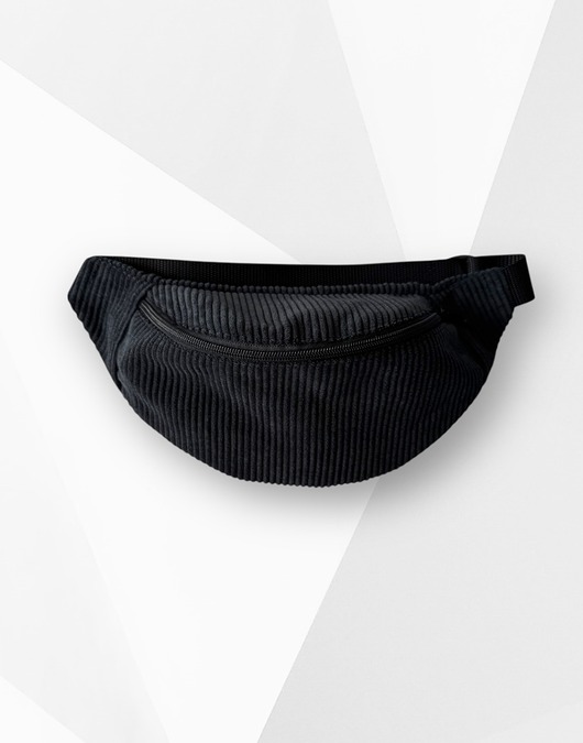 torby i nerki męskie Nerka saszetka sztruksowa czarna