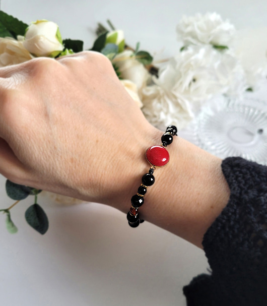 bransoletki z kamieni naturalnych OCHRONA z czarnymi Turmalinami