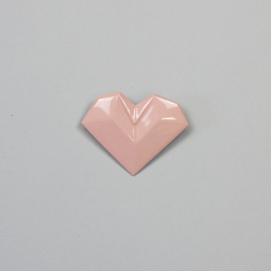 Broszka Porcelanowa Origami Serce Rużowa StehlikDesign