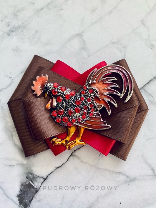 broszki Brosza  Wiosenna z Kurą New Design