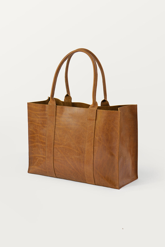 torby na ramię LARGE TOTE BAG natural leather