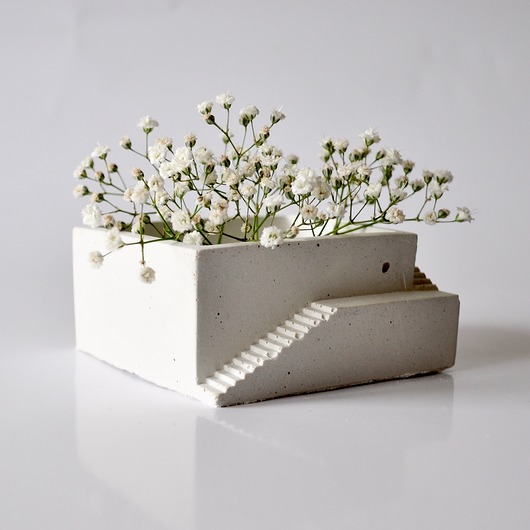 Doniczka/Organizer B-Stairs White Betonove