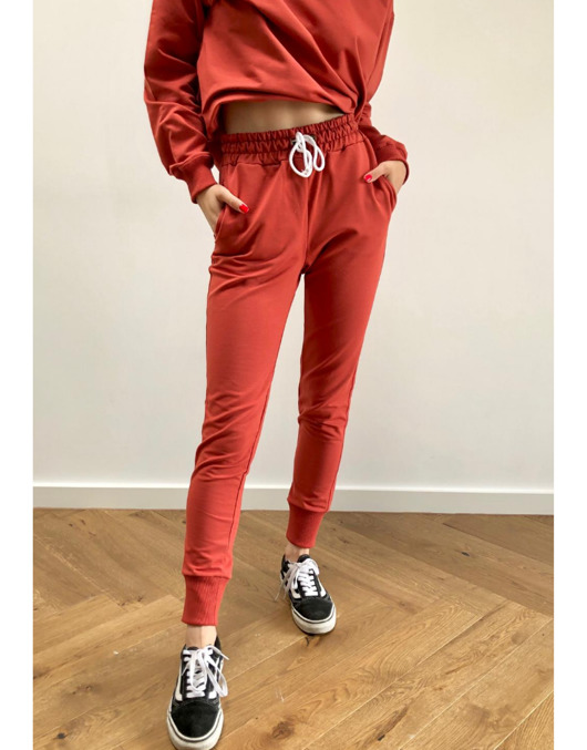 spodnie dresowe damskie Spodnie dresowe miedziane