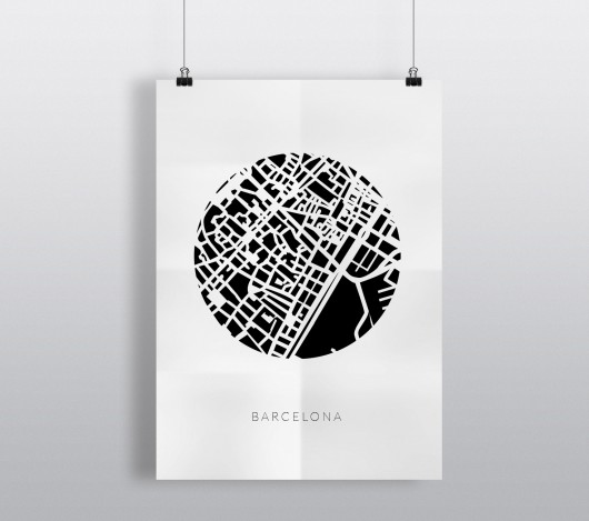 Barcelona - B2 - plakat na prezent PLAKATY GEOMETRYCZNE