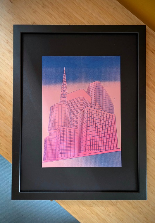 grafiki i ilustracje Risografia "Synth city: Poznań" 19,5x27,5cm