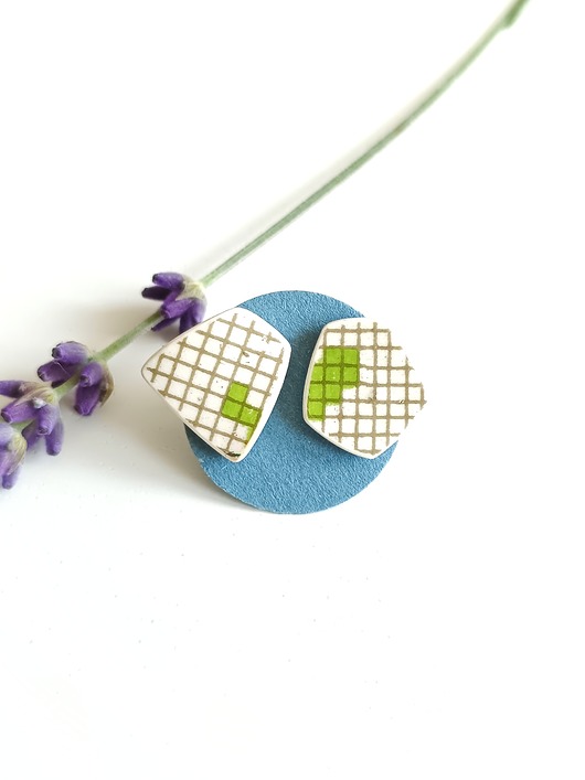 kolczyki ceramiczne Kolczyki ceramiczne w kolorowe wzory