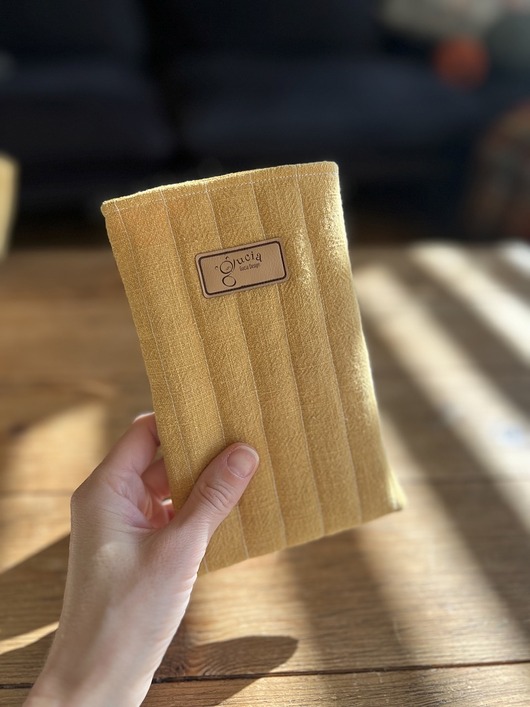 etui na telefon Etui na telefon z lnu - musztarda