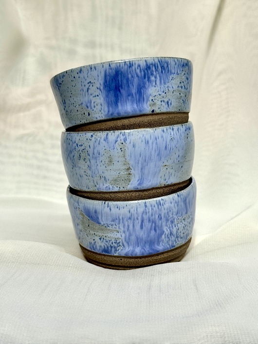 kubki Czarka ceramiczna błękitno-szara