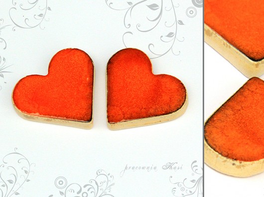 ceramiczne serca orange katha