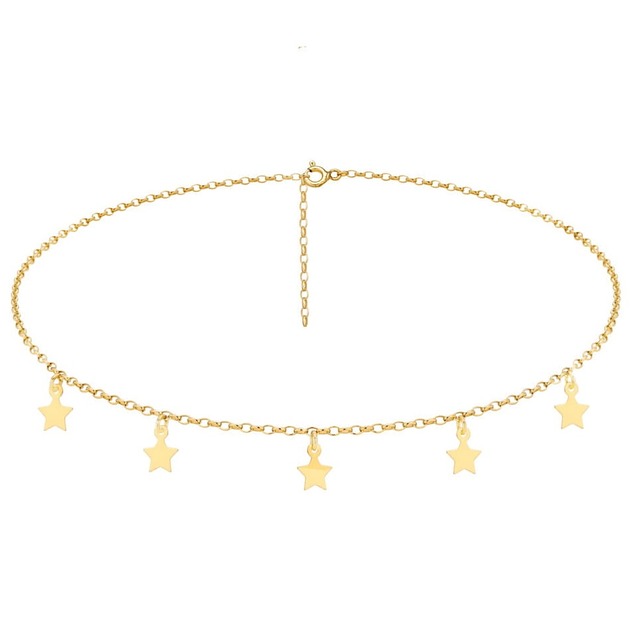 chokery Choker łańcuszkowy z gwiazdkami