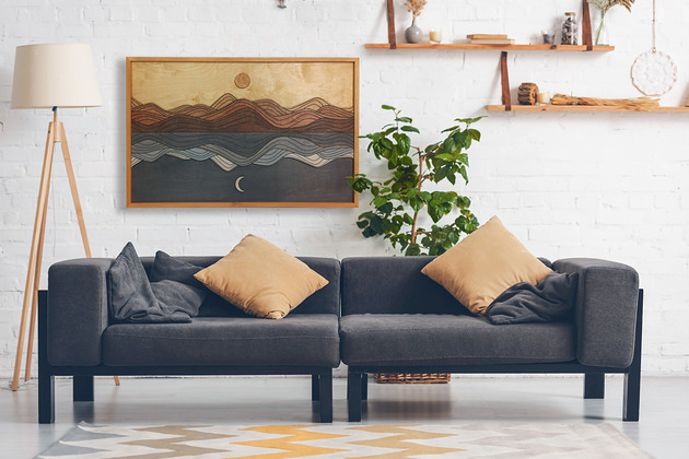 obrazy Górski Rytm. Drewniany obraz z motywem dnia i nocy