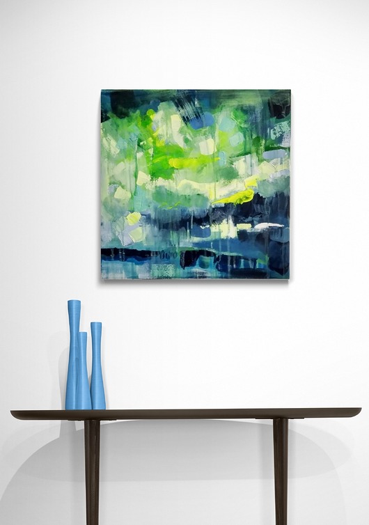 obrazy Obraz na zamówienie kupującego - abstrakcyjny pejzaż - 40 x 40 cm