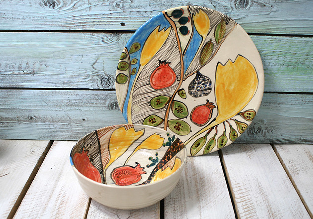 patery i talerze malowane talerze -  Boski Bananowiec /24 cm