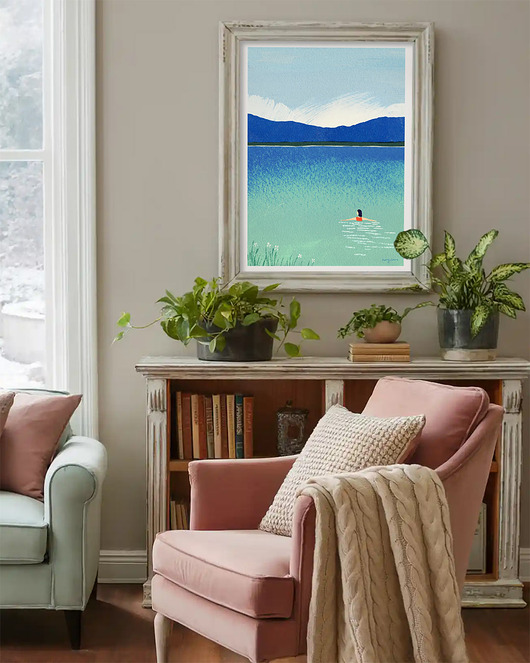 plakaty Poranek nad jeziorem - plakat fine art