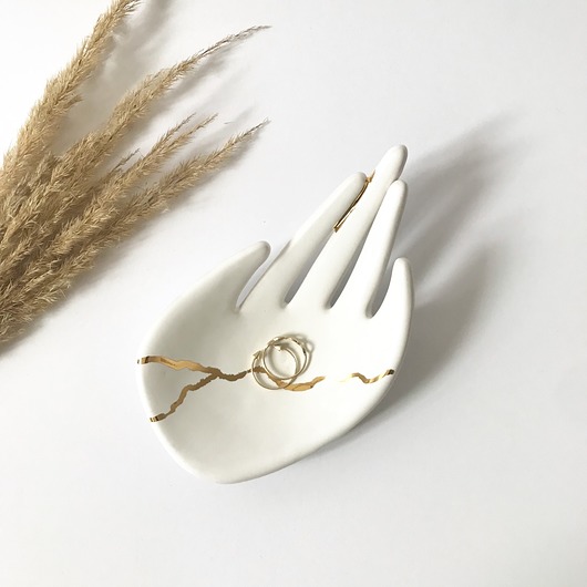 Ceramiczna Dłoń Złoty Znicz Maison Fragile