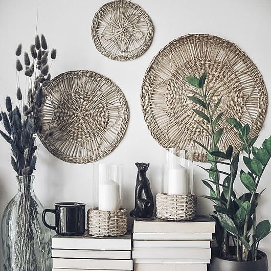 dodatki - różne Wiklinowa dekoracja ścienna - zestaw 3 sztuk