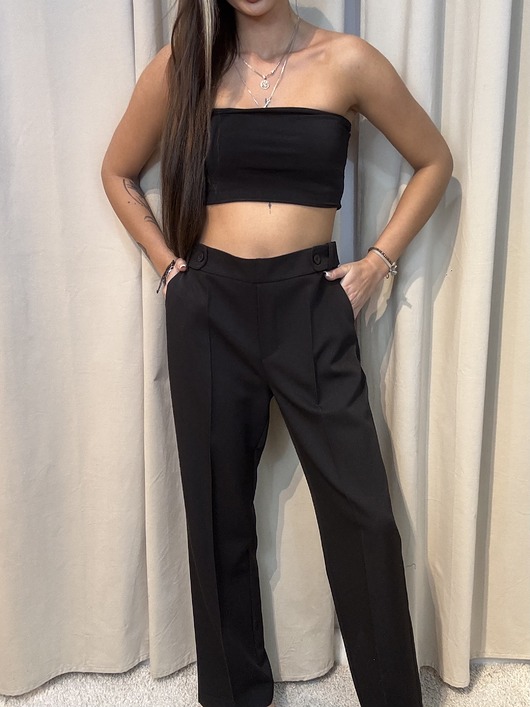 spodnie materiałowe damskie Eleganckie spodnie Nero