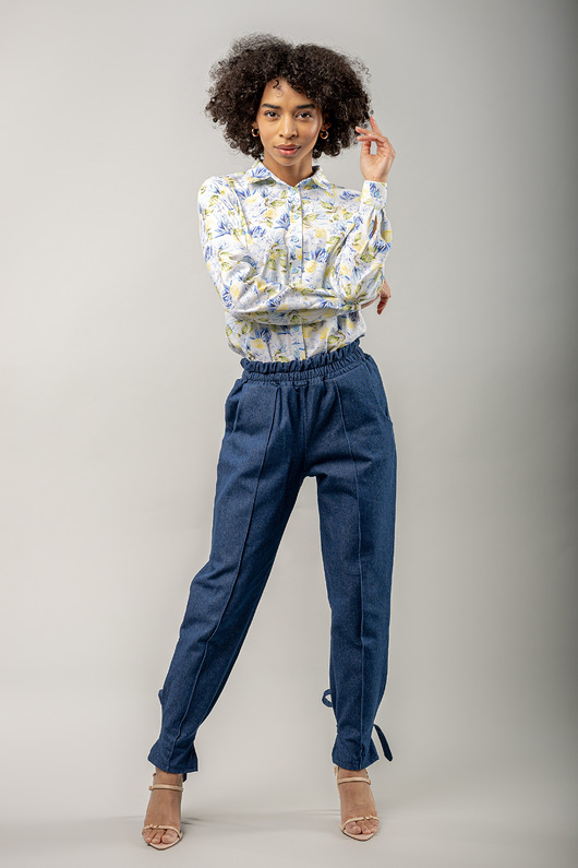 spodnie materiałowe damskie Spodnie Denim Noir