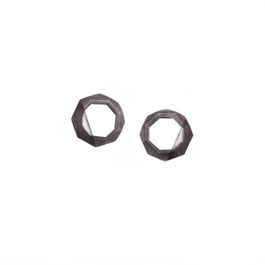 kolczyki srebrne Kolczyki srebrne LABEL BLACK - silver earrings with black resin