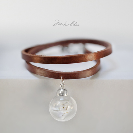 bransoletki ze szkła Mini Dmuchawiec -  bransoletka boho