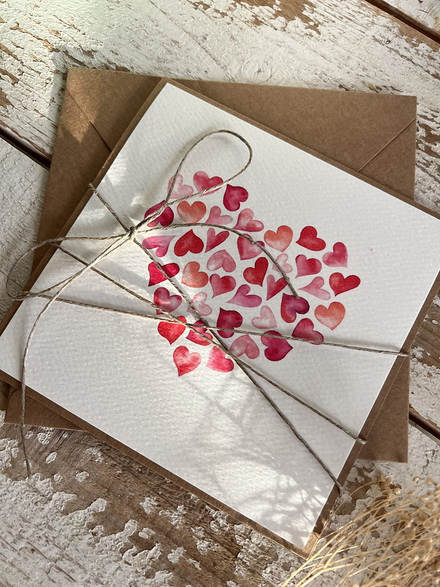 kartki scrapbooking Wyjątkowa kartka walentynkowa - walentynka z sercem (p)