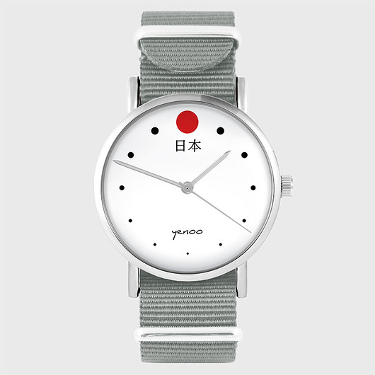 zegarki unisex Zegarek - Japonia - szary, nylonowy