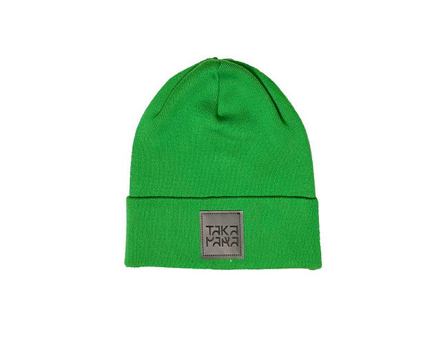 czapki damskie Zielona czapka typu beanie w 100% z bawełny