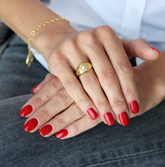 Złoty pierścionek sygnet z cyrkonią srebro 925 Coccola JEWELLERY