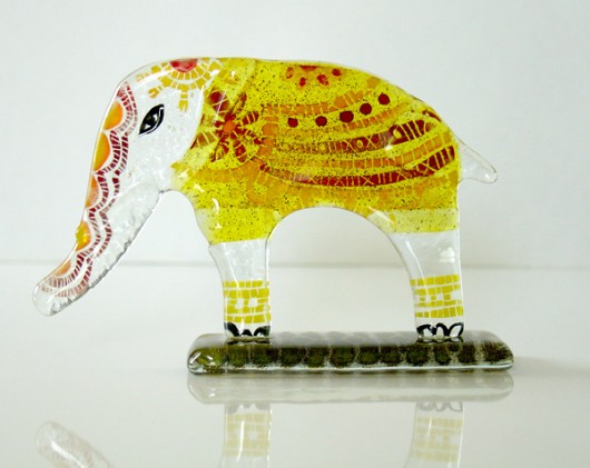 słonik na szczęście Borowska Glass Design