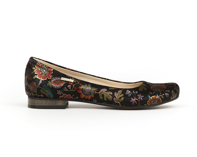 baleriny damskie SKÓRZANE BALERINKI ZAPATO 008 CZARNE LIŚCIE