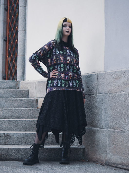 bluza z kapturem damska Bluza Necro Neko