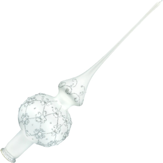 ozdoby choinkowe Bombka choinkowa: Czubek na choinkę: biel i srebro