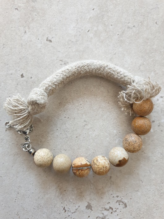 bransoletki z kamieni naturalnych Bransoletka WĘZŁY  jaspis obrazkowy