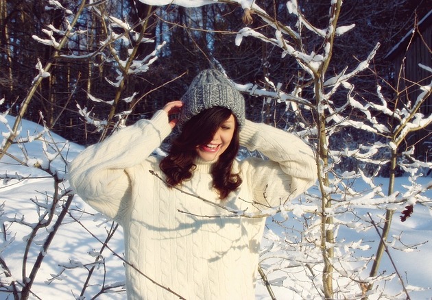 czapki damskie Szara czapka handmade beanie  z wełną