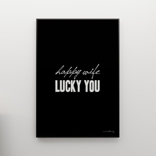 HAPPY WIFE... - grafika 70x50 MINIMALLIVING