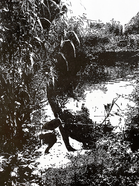 grafiki i ilustracje Linoryt "Cisza"